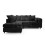 (Black, 4 Seater Left Hand Facing Corner) Monaco Chenille Fabric Corner Sofa Range 1