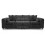 (Black, 4 Seater Sofa) Monaco Chenille Fabric Corner Sofa Range 1