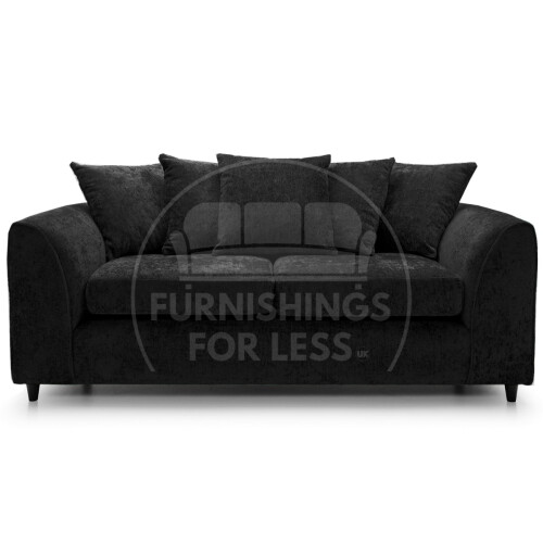 (Black, 3 Seater Sofa) Monaco Chenille Fabric Corner Sofa Range