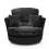 (Black, Swivel Chair) Monaco Chenille Fabric Corner Sofa Range 1