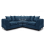 (Blue, 5 Seater Symmetrical Corner) Monaco Chenille Fabric Corner Sofa Range 1