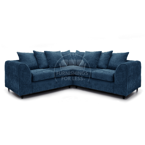 (Blue, 5 Seater Symmetrical Corner) Monaco Chenille Fabric Corner Sofa Range
