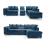 (Blue, 5 Seater Right Hand Facing Corner) Monaco Chenille Fabric Corner Sofa Range 1