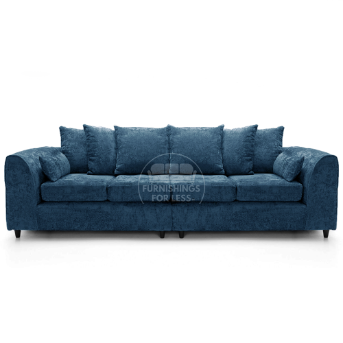 (Blue, 4 Seater Sofa) Monaco Chenille Fabric Corner Sofa Range
