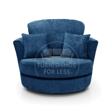 (Blue, Swivel Chair) Monaco Chenille Fabric Corner Sofa Range