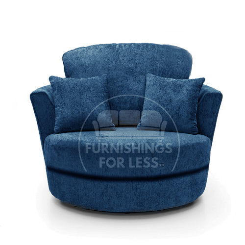 (Blue, Swivel Chair) Monaco Chenille Fabric Corner Sofa Range