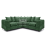 (Green, 5 Seater Symmetrical Corner) Monaco Chenille Fabric Corner Sofa Range 1