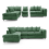 (Green, 5 Seater Left Hand Facing Corner) Monaco Chenille Fabric Corner Sofa Range 1