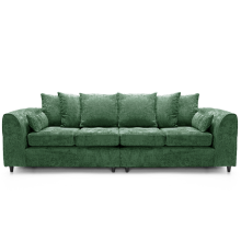 (Green, 4 Seater Sofa) Monaco Chenille Fabric Corner Sofa Range