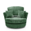 (Green, Swivel Chair) Monaco Chenille Fabric Corner Sofa Range 1