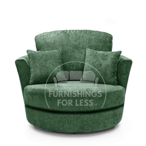 (Green, Swivel Chair) Monaco Chenille Fabric Corner Sofa Range