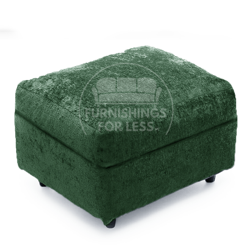 (Green, Footstool) Monaco Chenille Fabric Corner Sofa Range
