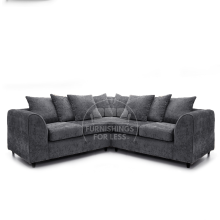 (Grey, 5 Seater Symmetrical Corner) Monaco Chenille Fabric Corner Sofa Range