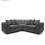 (Grey, 5 Seater Symmetrical Corner) Monaco Chenille Fabric Corner Sofa Range 1