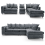 (Grey, 5 Seater Right Hand Facing Corner) Monaco Chenille Fabric Corner Sofa Range 1
