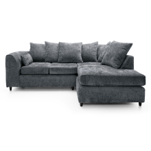 (Grey, 4 Seater Right Hand Facing Corner) Monaco Chenille Fabric Corner Sofa Range