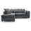(Grey, 4 Seater Left Hand Facing Corner) Monaco Chenille Fabric Corner Sofa Range 1