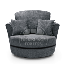(Grey, Swivel Chair) Monaco Chenille Fabric Corner Sofa Range