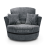 (Grey, Swivel Chair) Monaco Chenille Fabric Corner Sofa Range 1