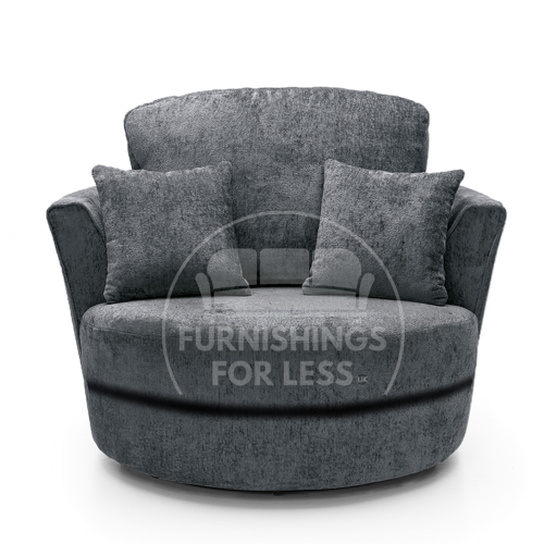 (Grey, Swivel Chair) Monaco Chenille Fabric Corner Sofa Range