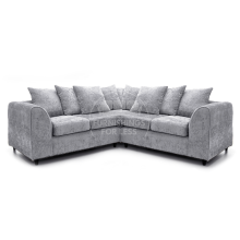 (Light Grey, 5 Seater Symmetrical Corner) Monaco Chenille Fabric Corner Sofa Range