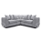 (Light Grey, 5 Seater Symmetrical Corner) Monaco Chenille Fabric Corner Sofa Range 1