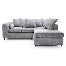 (Light Grey, 4 Seater Right Hand Facing Corner) Monaco Chenille Fabric Corner Sofa Range