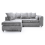 (Light Grey, 4 Seater Left Hand Facing Corner) Monaco Chenille Fabric Corner Sofa Range 1