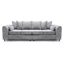 (Light Grey, 4 Seater Sofa) Monaco Chenille Fabric Corner Sofa Range