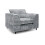 (Light Grey, Armchair) Monaco Chenille Fabric Corner Sofa Range 1