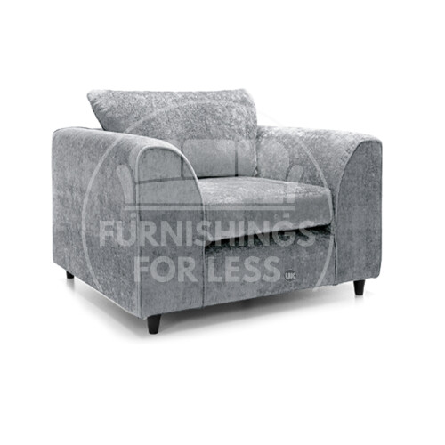(Light Grey, Armchair) Monaco Chenille Fabric Corner Sofa Range
