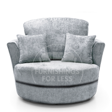 (Light Grey, Swivel Chair) Monaco Chenille Fabric Corner Sofa Range