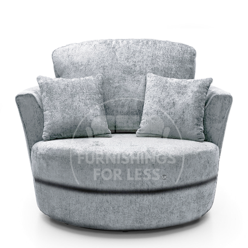 (Light Grey, Swivel Chair) Monaco Chenille Fabric Corner Sofa Range