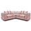 (Pink, 5 Seater Symmetrical Corner) Monaco Chenille Fabric Corner Sofa Range 1