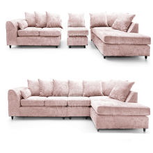 (Pink, 5 Seater Right Hand Facing Corner) Monaco Chenille Fabric Corner Sofa Range