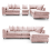 (Pink, 5 Seater Right Hand Facing Corner) Monaco Chenille Fabric Corner Sofa Range 1