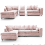 (Pink, 5 Seater Left Hand Facing Corner) Monaco Chenille Fabric Corner Sofa Range 1