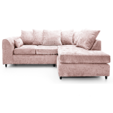 (Pink, 4 Seater Right Hand Facing Corner) Monaco Chenille Fabric Corner Sofa Range