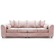 (Pink, 4 Seater Sofa) Monaco Chenille Fabric Corner Sofa Range