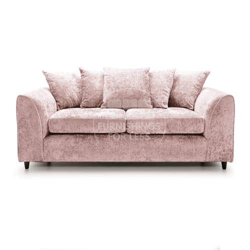(Pink, 3 Seater Sofa) Monaco Chenille Fabric Corner Sofa Range