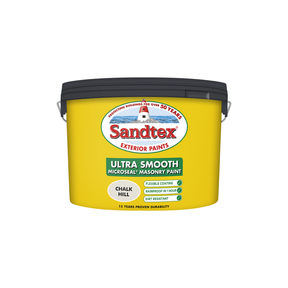 Sandtex - Smooth Masonry Paint 10L - Chalk Hill