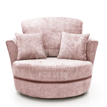 (Pink, Swivel Chair) Monaco Chenille Fabric Corner Sofa Range