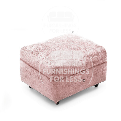 (Pink, Footstool) Monaco Chenille Fabric Corner Sofa Range