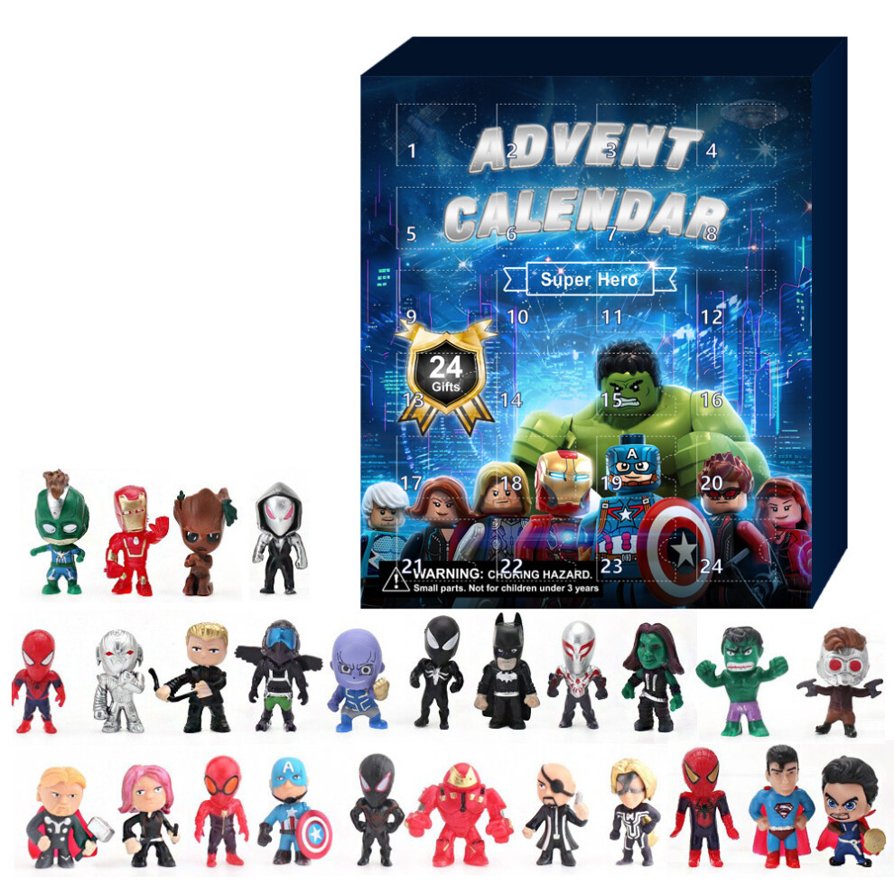 (Marvel's new model (cartoon version of the doll)) Marvel Spider-Man Christmas Countdown Calendar Superhero Figure Advent Calendar