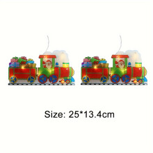 (Train Santa, 2pcs) 2Pcs Festive Christmas Window Hanging LED Fairy Lights - Battery Operated, No Batteries Included