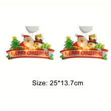 (Merry Christmas, 2pcs) 2Pcs Festive Christmas Window Hanging LED Fairy Lights - Battery Operated, No Batteries Included