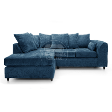 (Blue, 4 Seater Left Hand Facing Corner) Monaco Chenille Fabric Corner Sofa Range