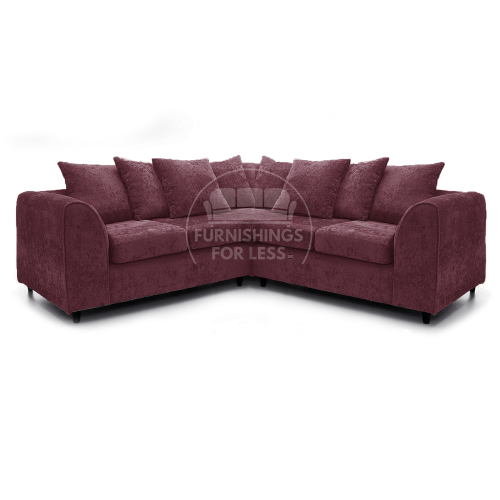 (Purple, 5 Seater Symmetrical Corner) Monaco Chenille Fabric Corner Sofa Range