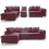 (Purple, 5 Seater Left Hand Facing Corner) Monaco Chenille Fabric Corner Sofa Range 1