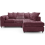 (Purple, 4 Seater Right Hand Facing Corner) Monaco Chenille Fabric Corner Sofa Range 1